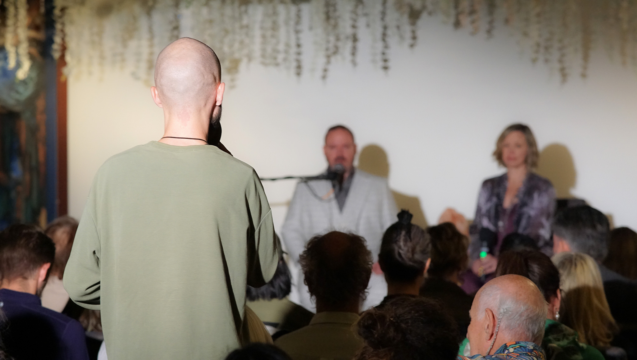 Attendee sharing during Q&A with Matt & Joy on stage